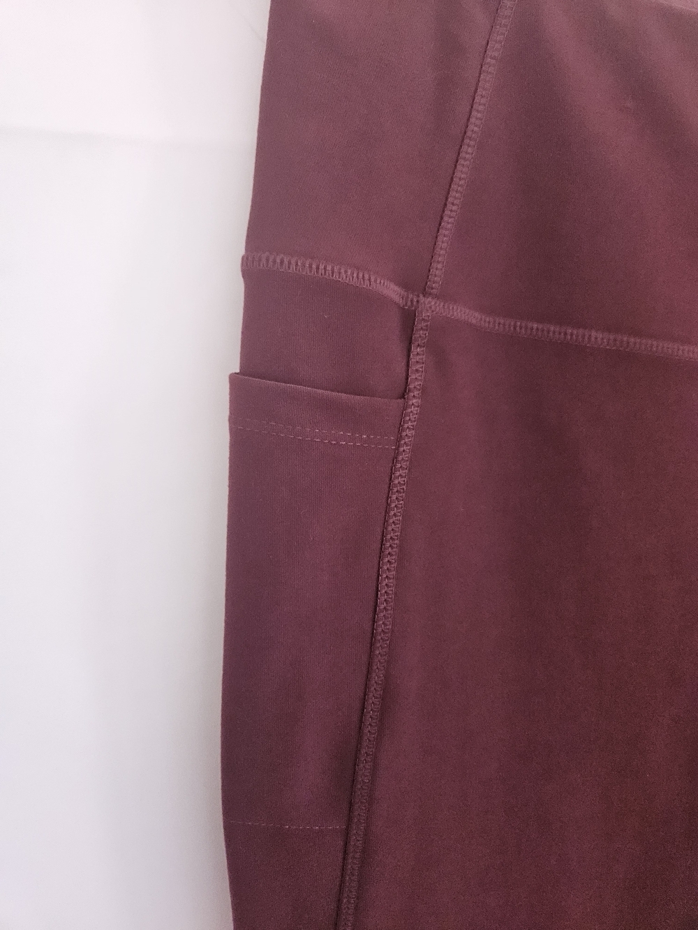 Mondetta Burgundy High Rise Moto Leggings w/ Pockets Size L - Picture 4 of 15